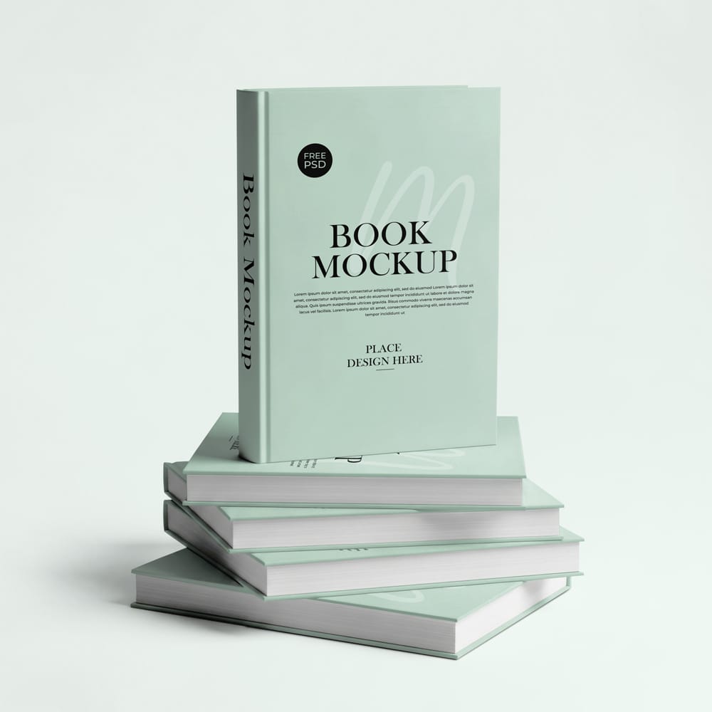 Free Book Cover Presentation Mockup PSD