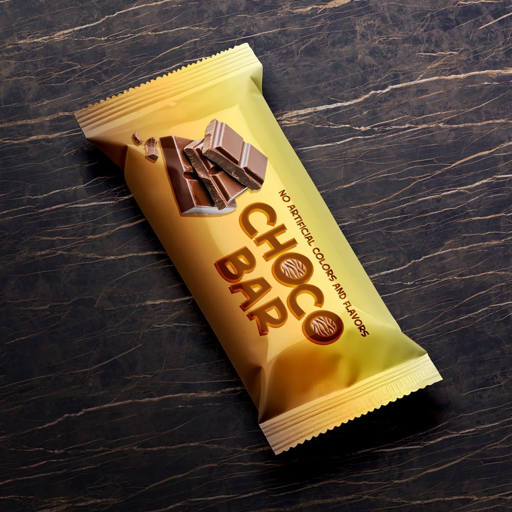 Free Candy Chocolate Snack Bar Mockup PSD