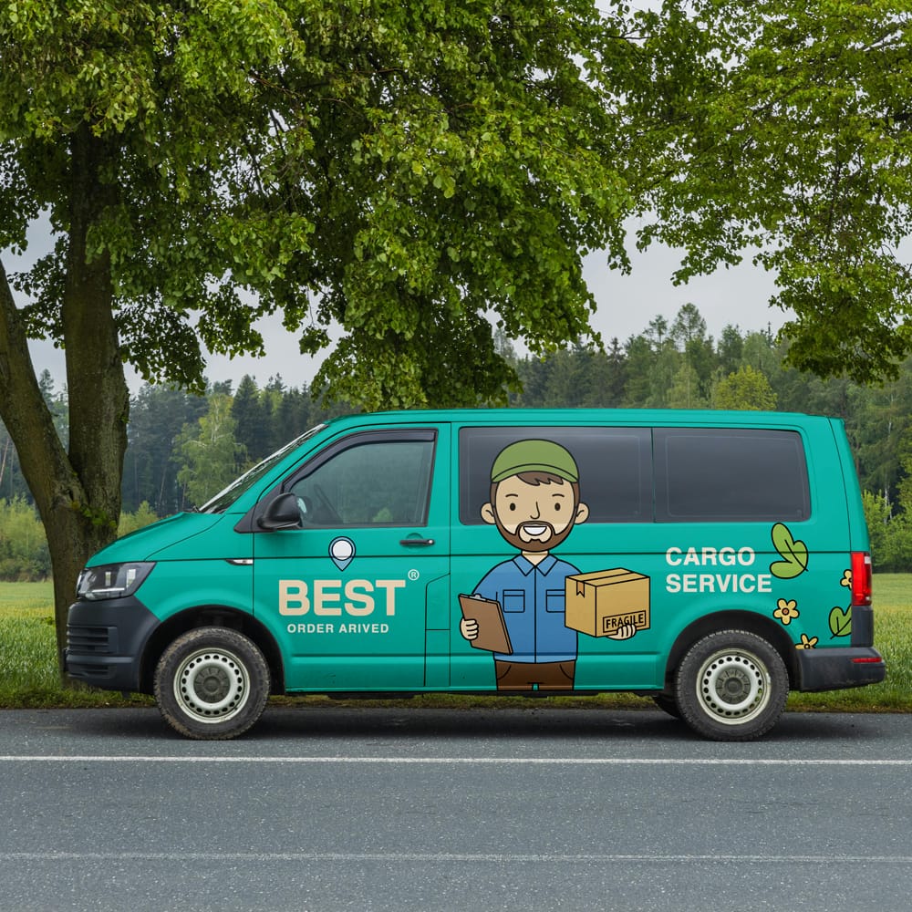 Free Cargo Van Mockup PSD