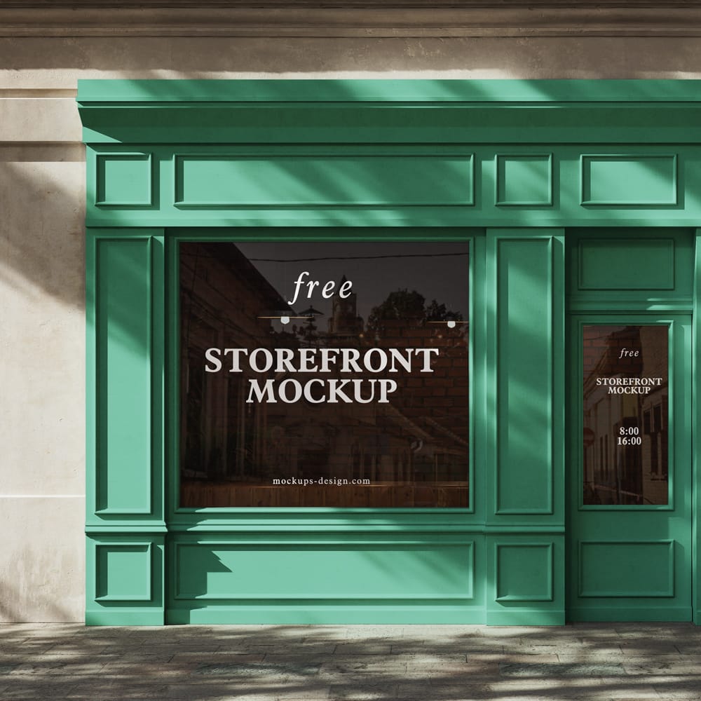 Free Classic Storefront Facade Mockup PSD