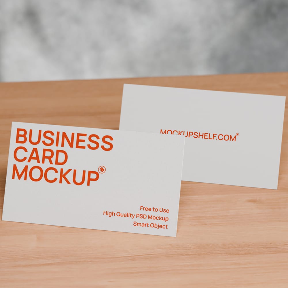 Free Clean White Business Card Mockup PSD