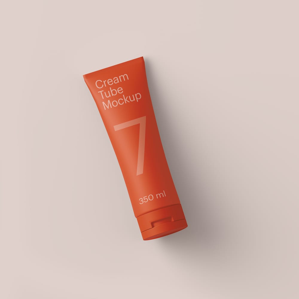 Free Cream Tube Mockup for Cosmetics PSD