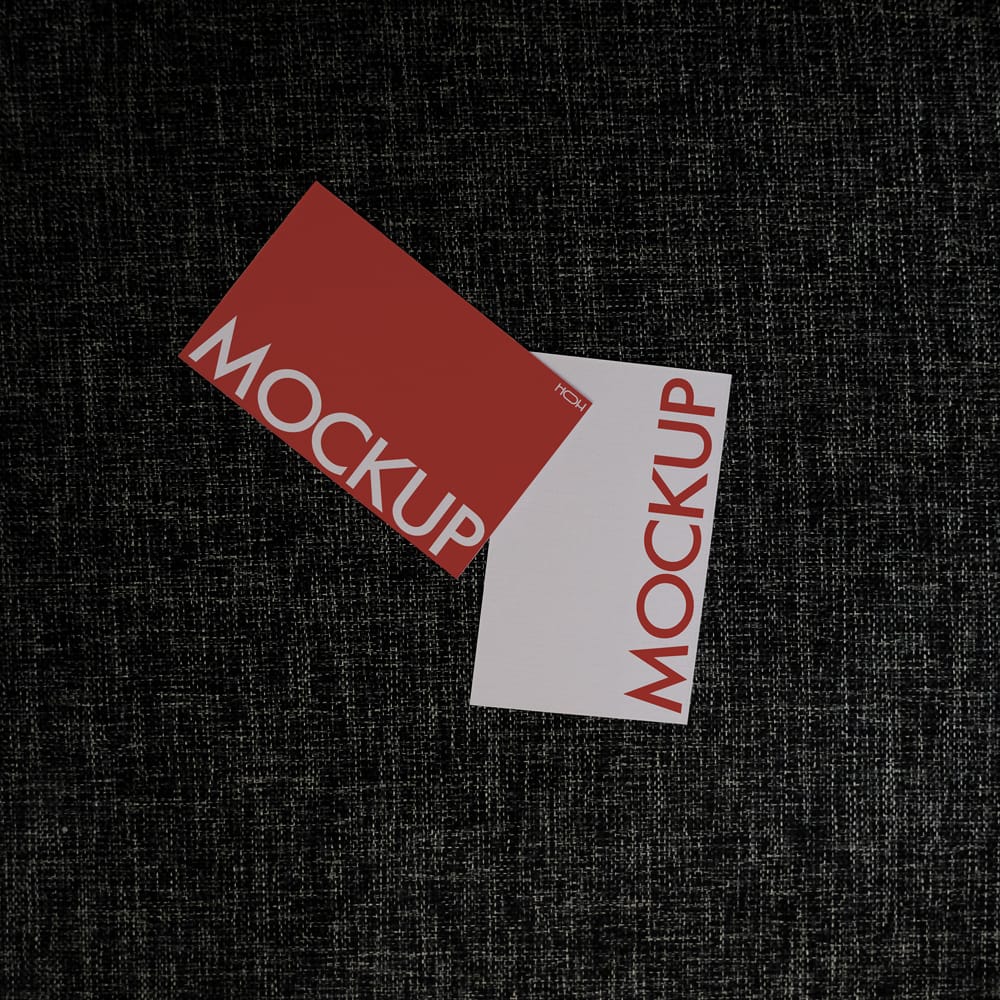 Free Dual Business Card Flat Lay Mockup PSD