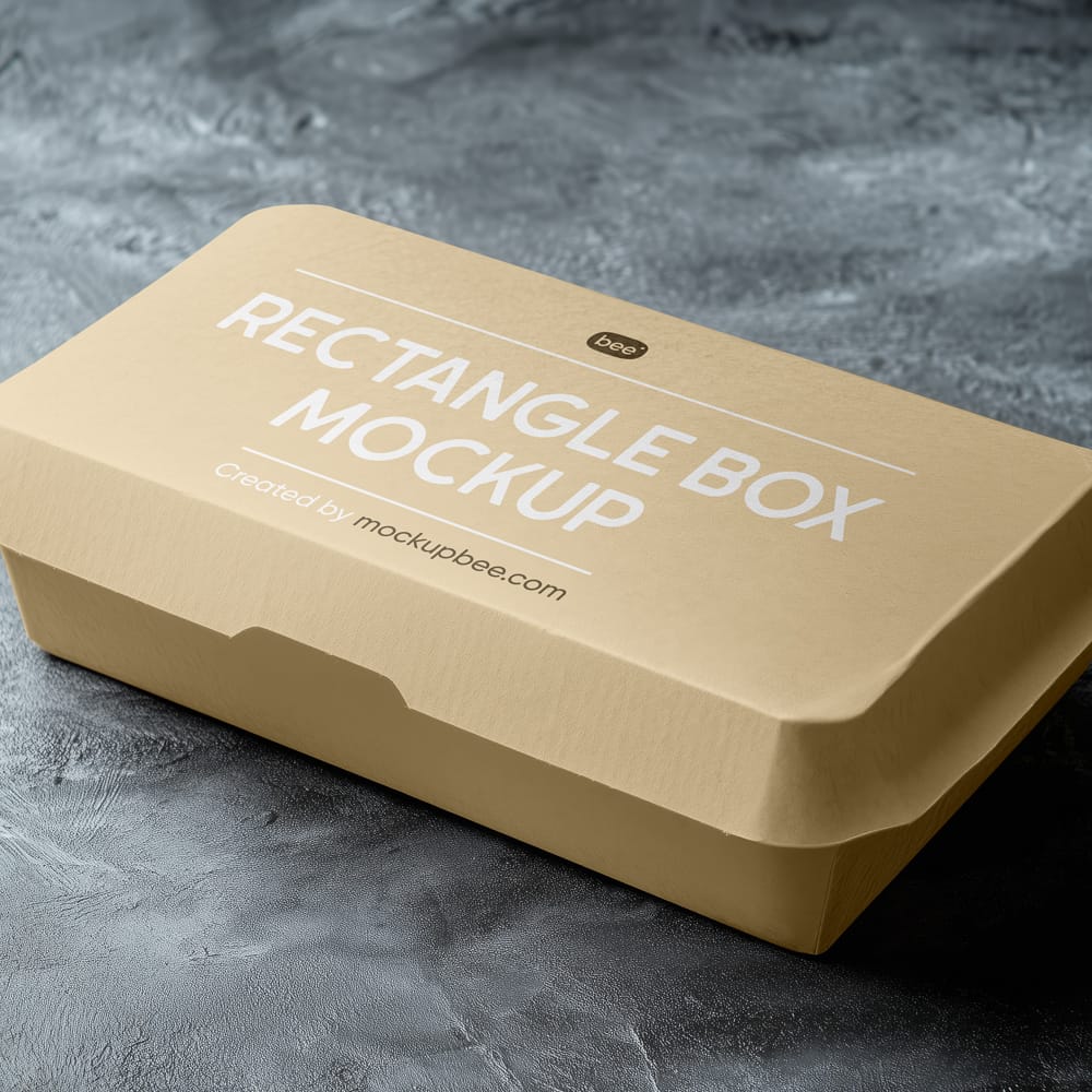 Free Eco Paper Food Box Mockup PSD