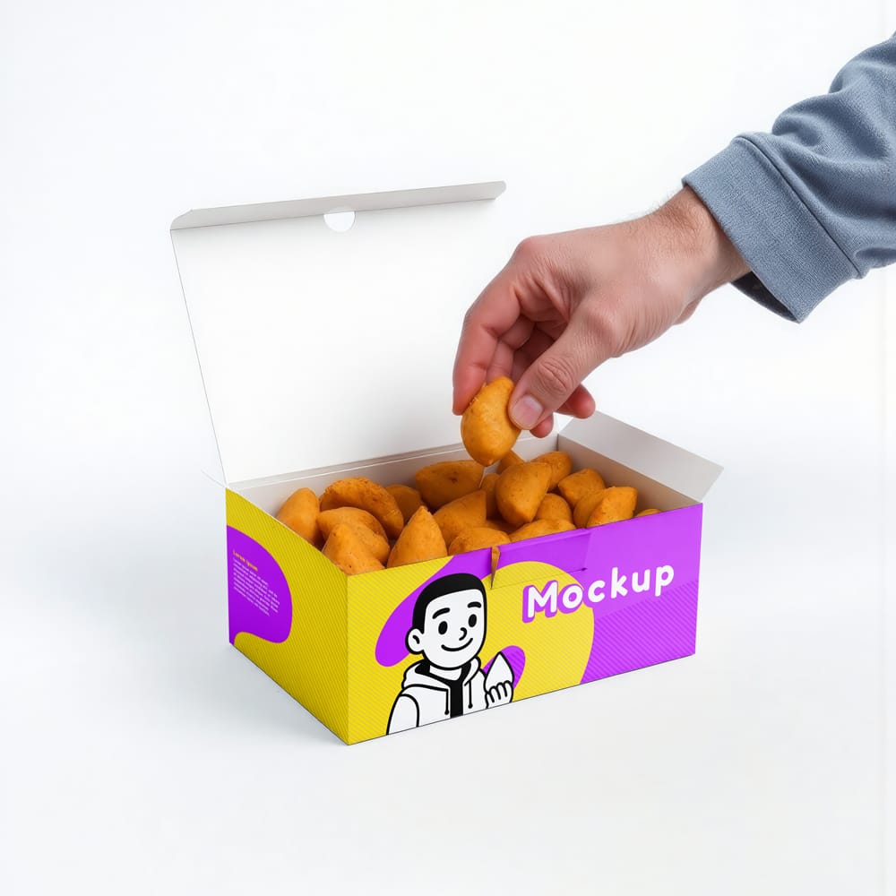 Free Fried Snack Box Mockup PSD