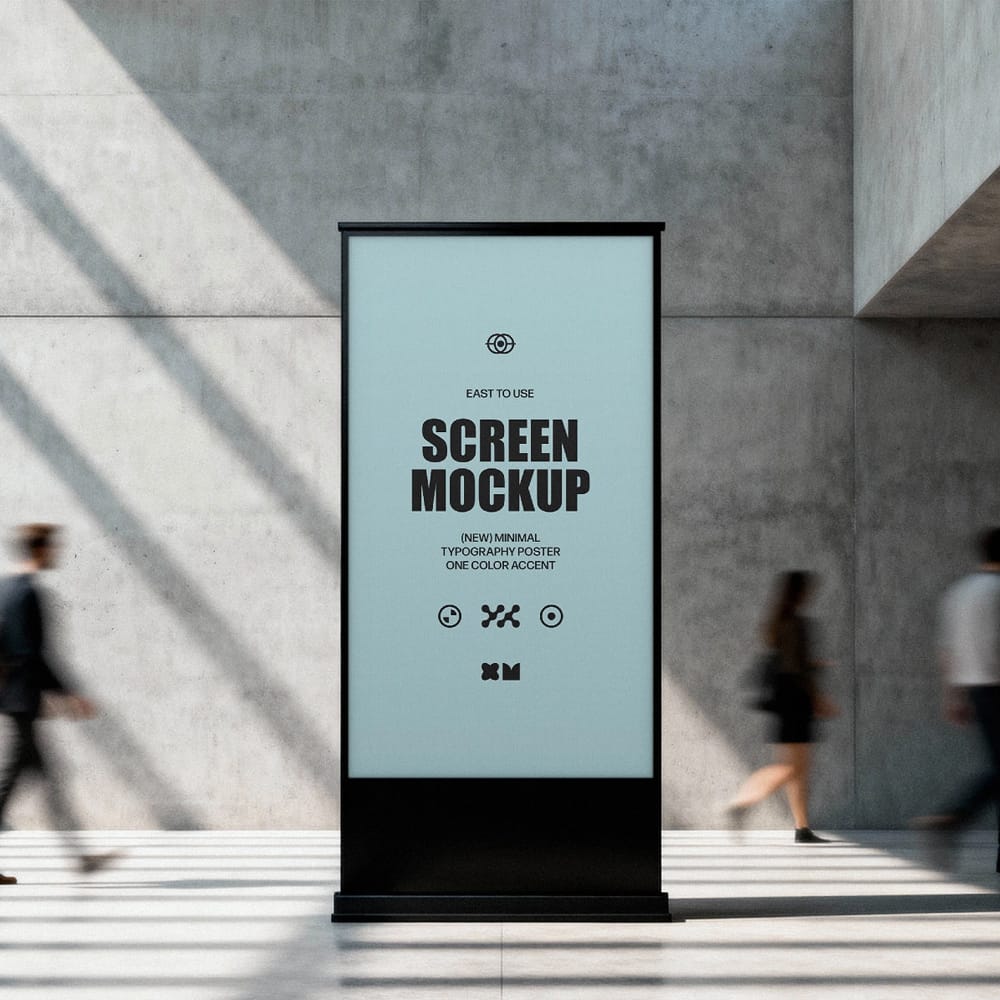 Free Gallery Digital Signage Screen Mockup PSD