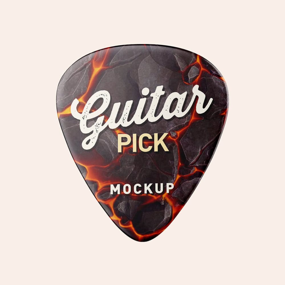 Free Guitar Plectrum Mockup PSD