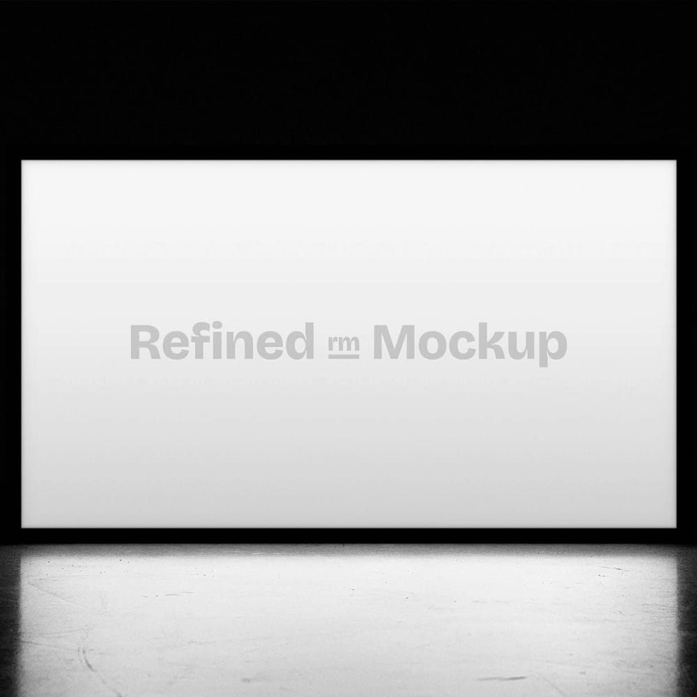 Free Horizontal Lightbox Screen Mockup PSD