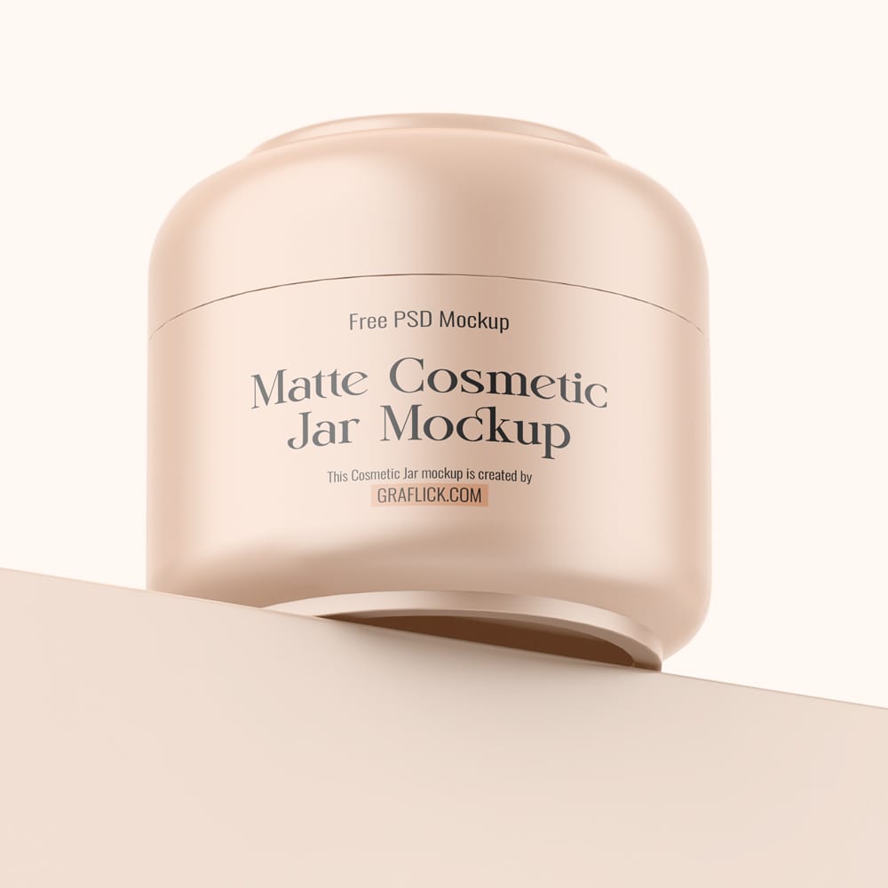 Free Matte Cosmetic Jar Mockup Template PSD