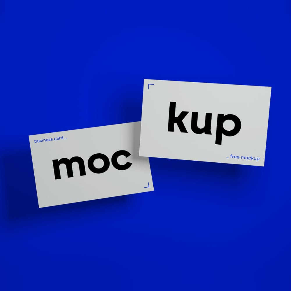 Free Minimalist Floating Business Card Mockup PSD