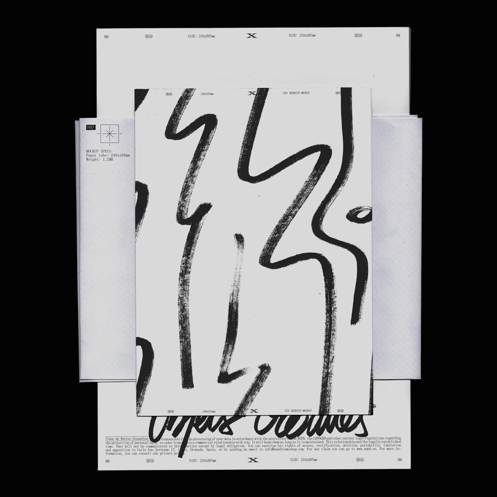 Free Minimalist Monochrome Stationery Mockup PSD