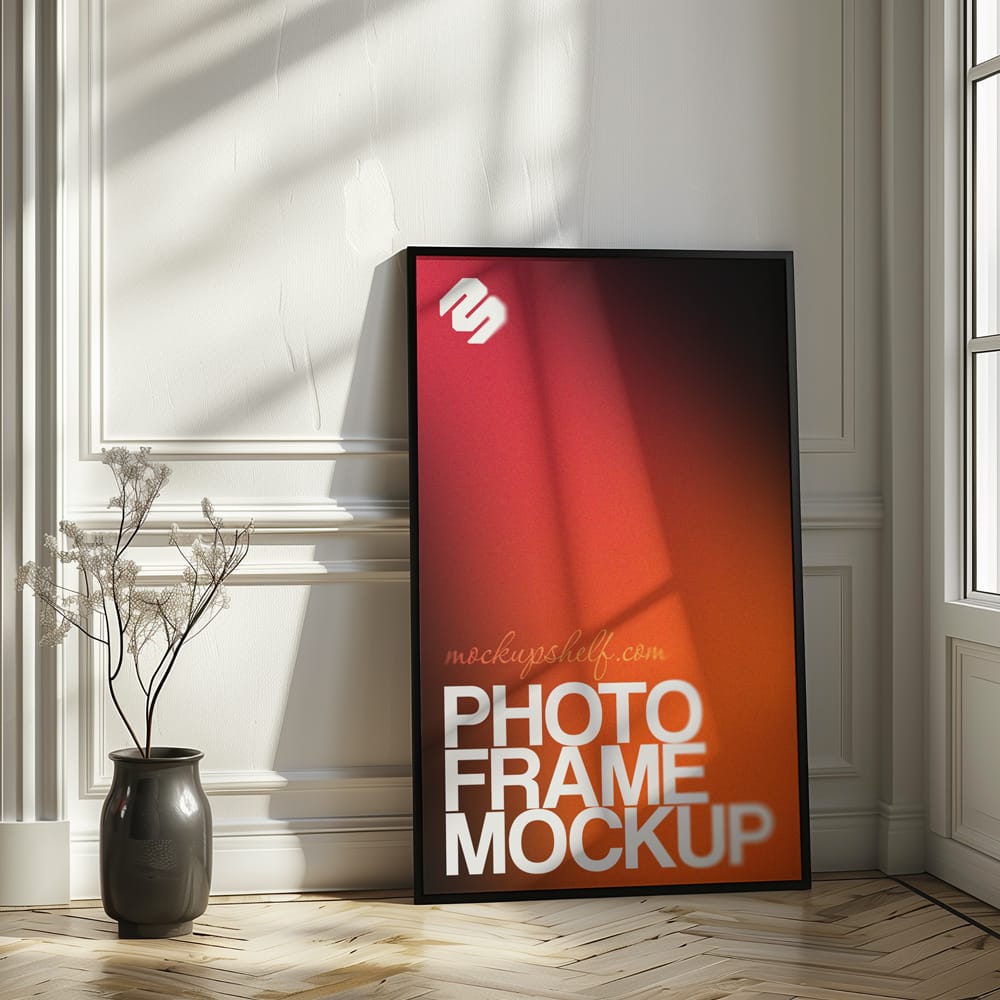 Free Modern Photo Frame Mockup for Interior Spaces PSD