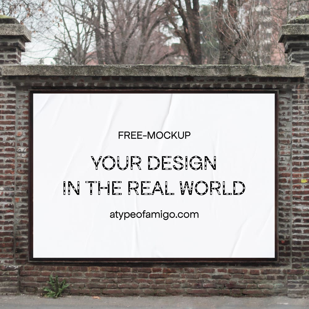 Free Outdoor Horizontal Billboard Mockup PSD