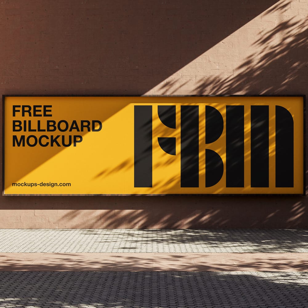 Free Realistic Urban Wall Billboard Mockup PSD