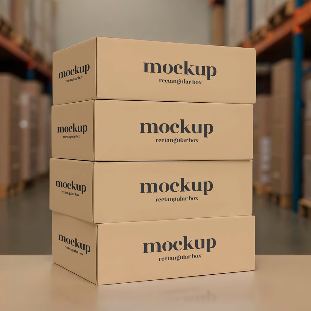 Free Rectangular Boxes Packaging Mockup PSD