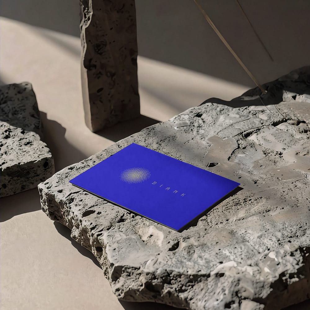 Free Single Card on Textured Stone Slab Mockup PSD