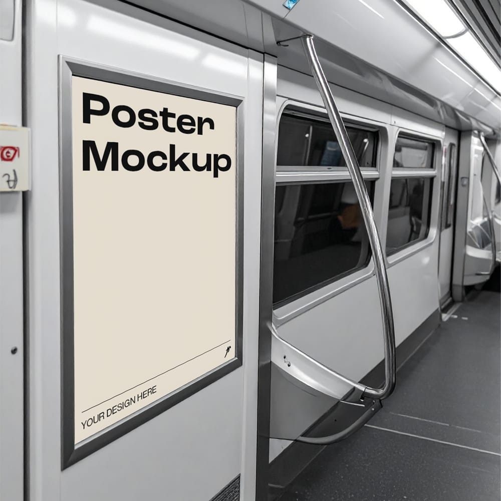 Free Subway Poster Mockup PSD