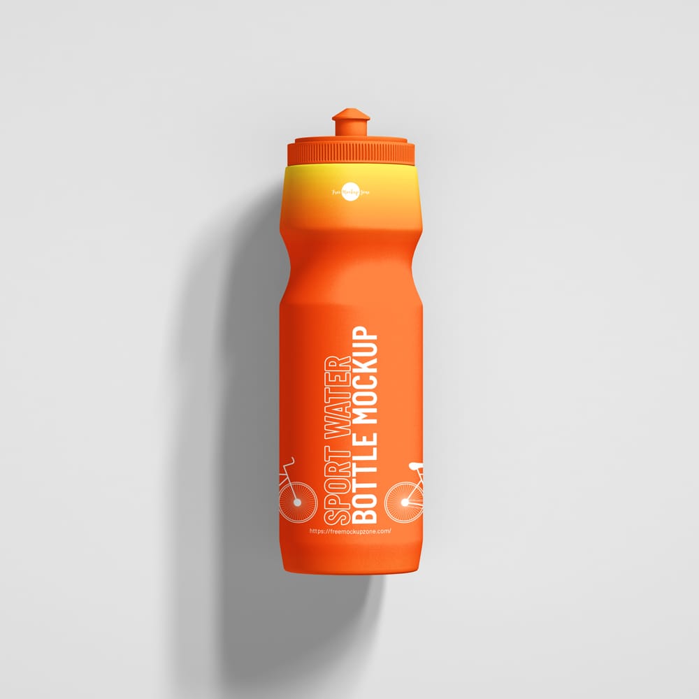 Free Top View Sport Water Bottle Mockup PSD