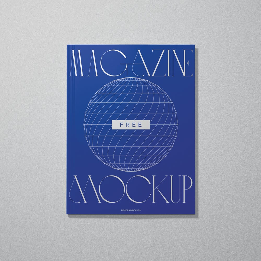 Free Vertical Magazine Cover Mockup PSD