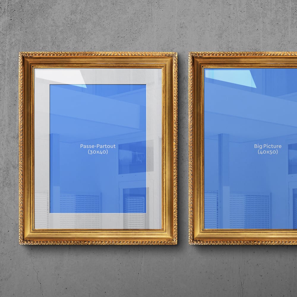 Free Vintage Golden Frame Mockup PSD