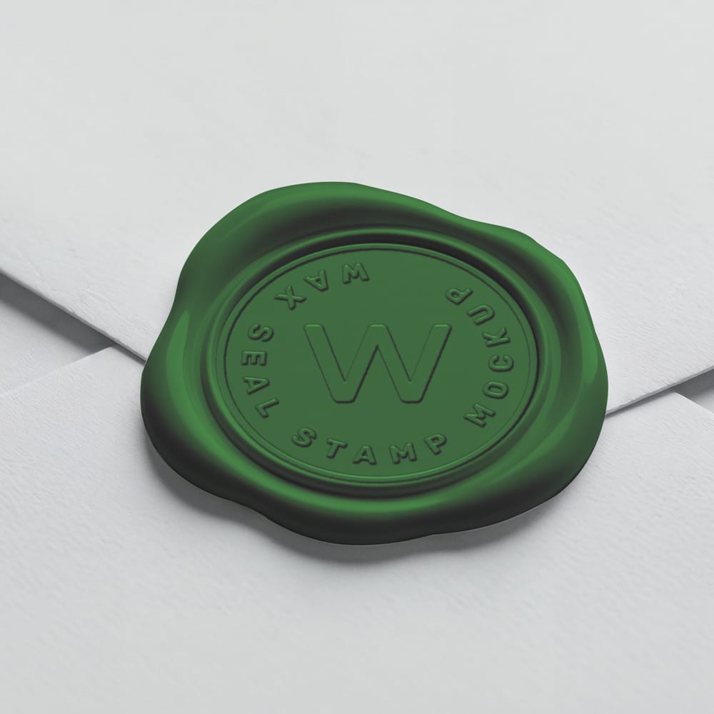 Free Wax Seal Logo Mockup PSD