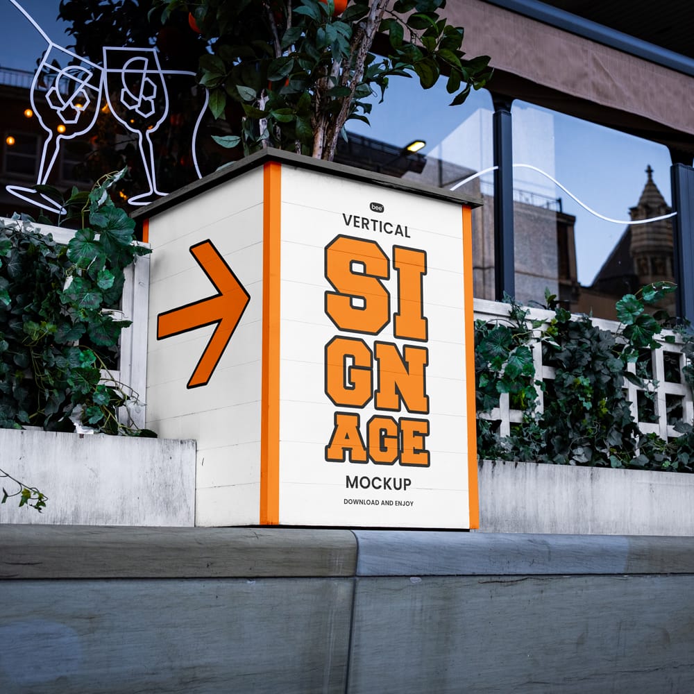 Free Wooden Cubic Sign Mockup PSD