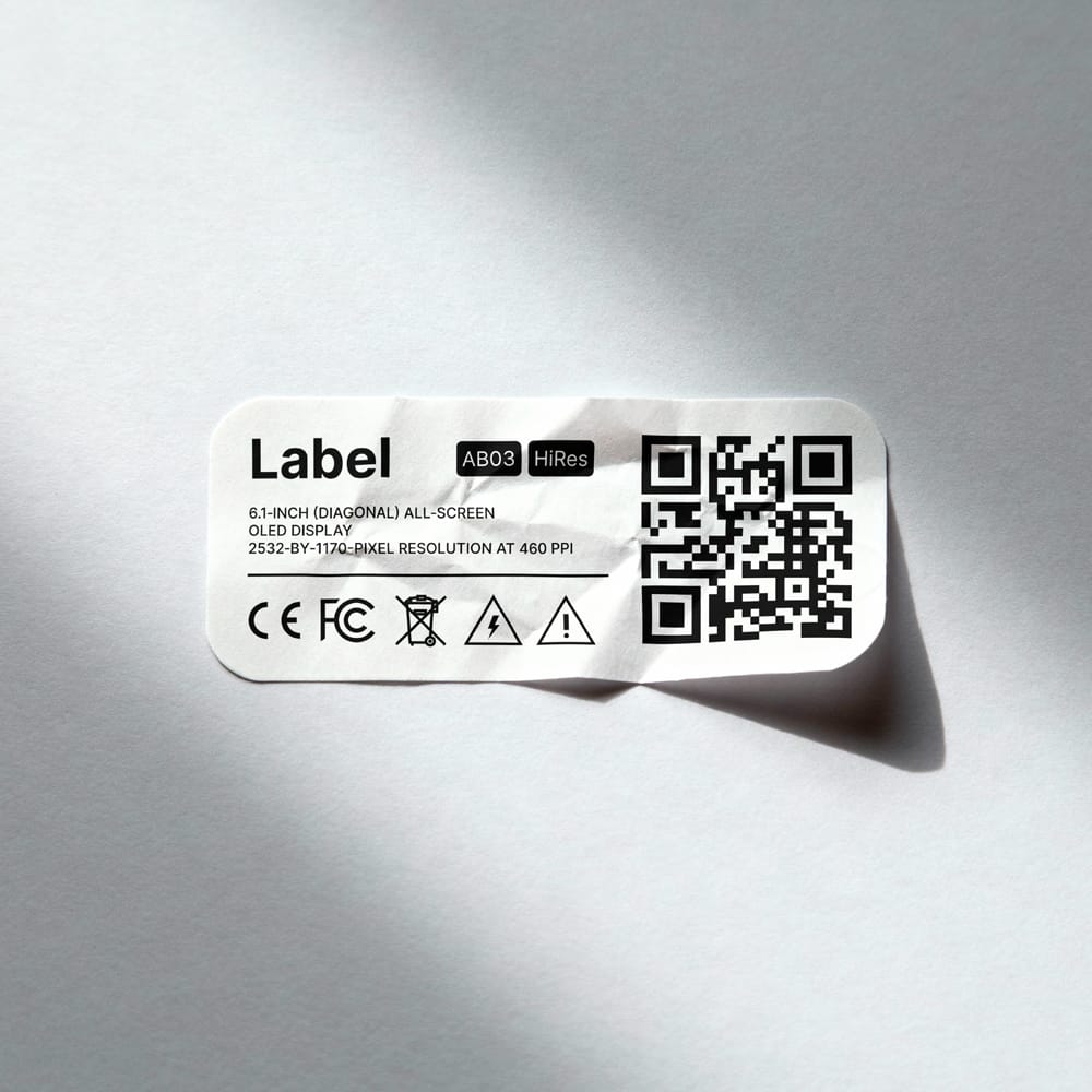 Free Wrinkled Label Sticker Mockup PSD