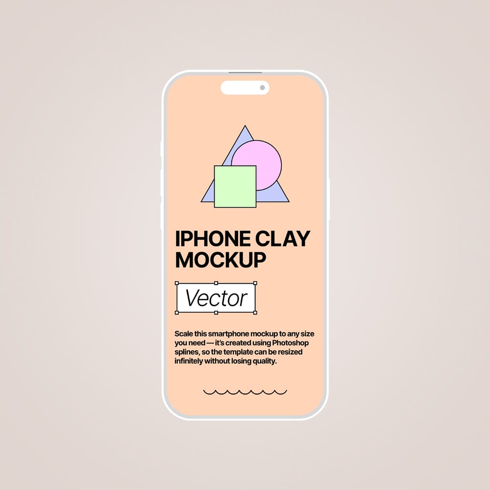 Free iPhone Clay Mockup with Infinite Scaling PSD