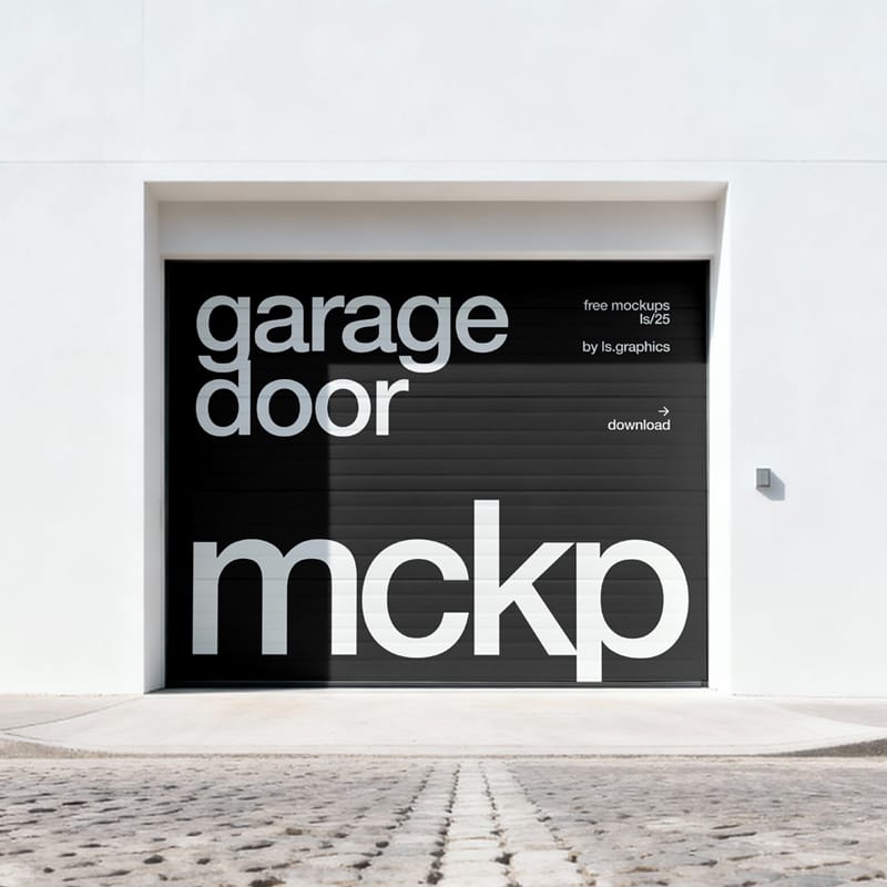 Garage Door Mockup PSD