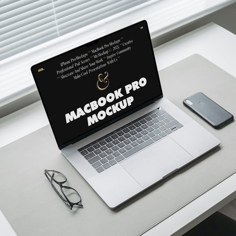Home Office MacBook Pro Mockup PSD