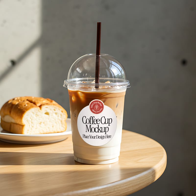 Ice Cup Label Mockup PSD