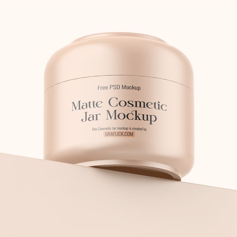 Matte Cosmetic Jar Mockup Template PSD