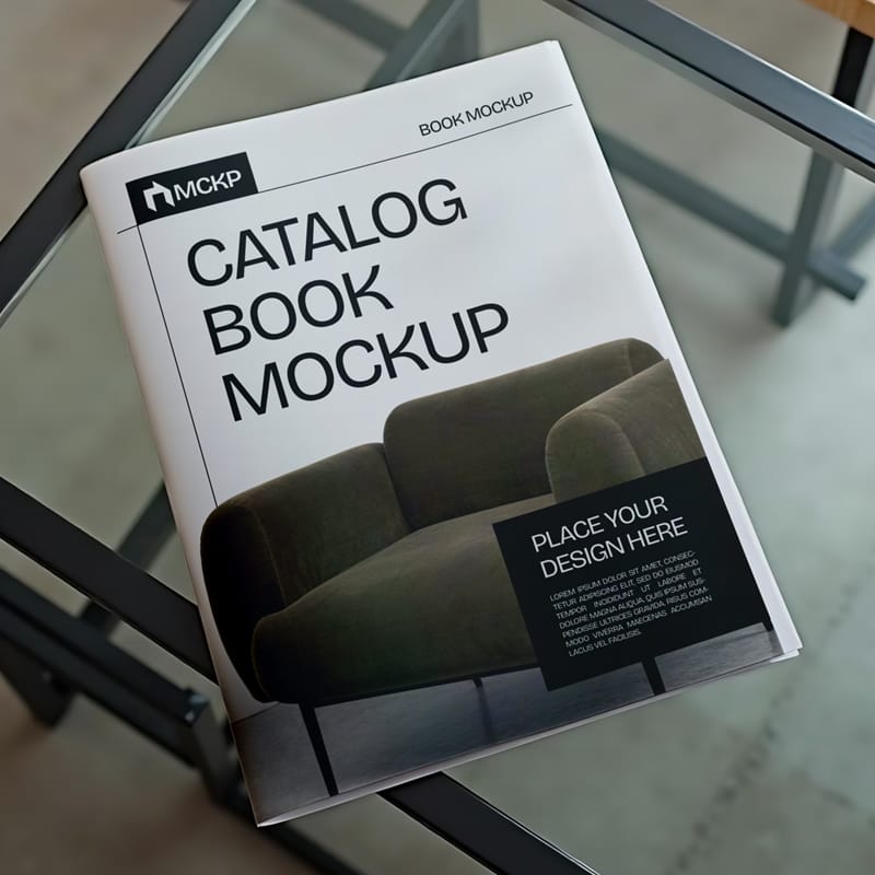 Minimalist Interior Design Catalog Mockup PSD