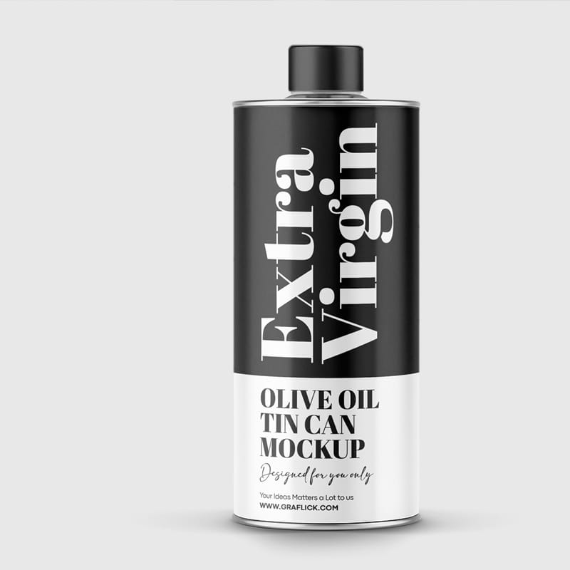 Olive Oil Tin Can Mockup PSD