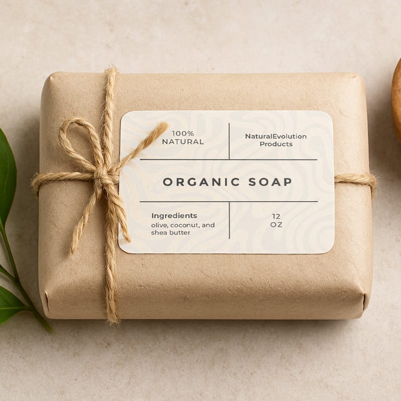 Organic Soap Label Mockup PSD