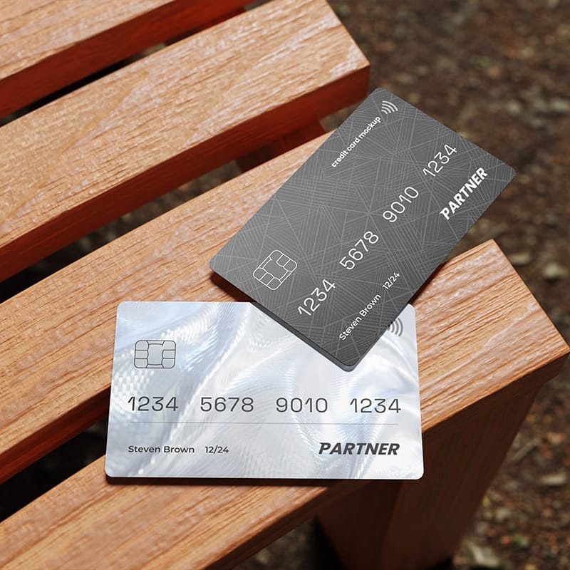 Outdoor Dual Credit Card Mockup PSD