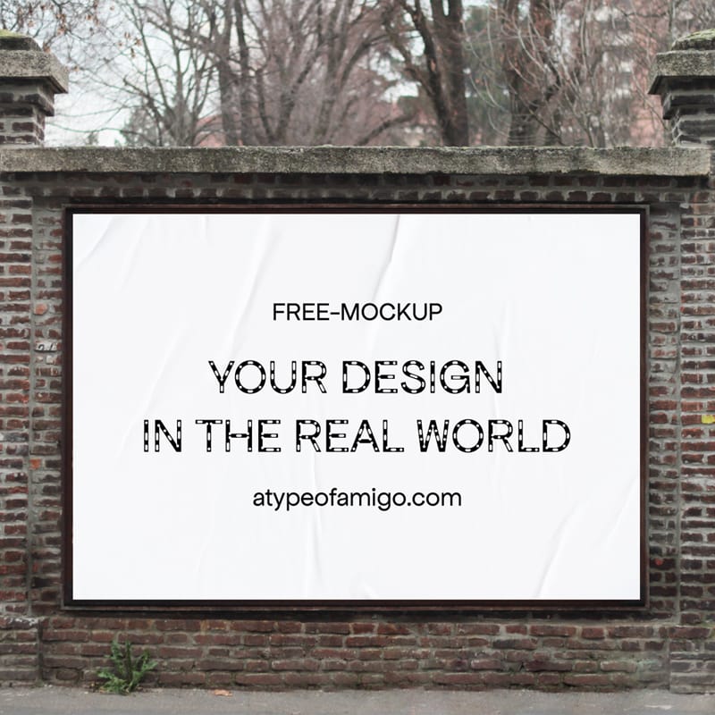 Outdoor Horizontal Billboard Mockup PSD