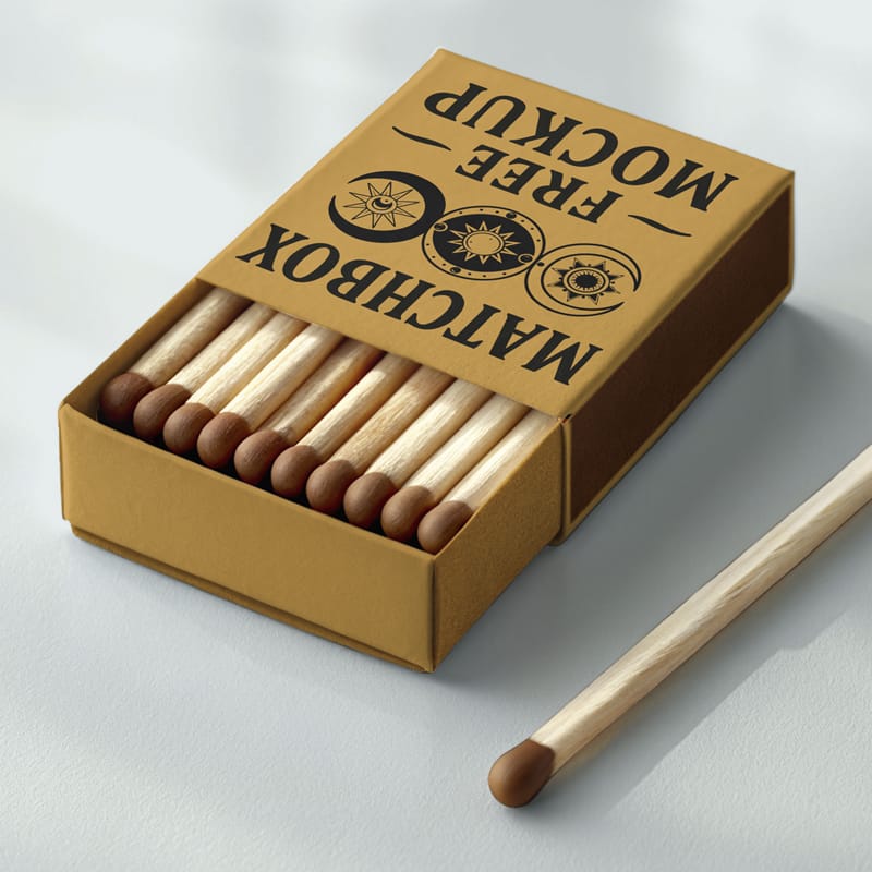 Photorealistic Matchbox Mockup PSD