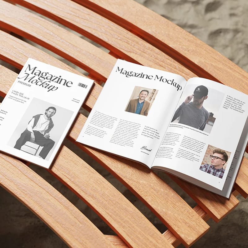 Realistic Magazine Mockup Template PSD