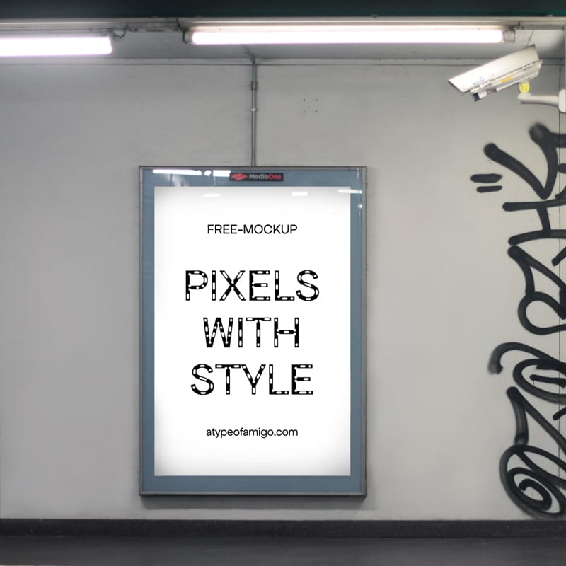 Realistic Underground Billboard Mockup PSD