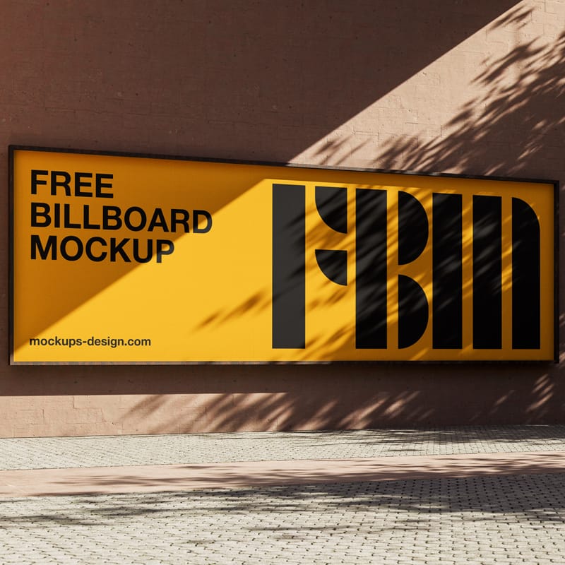 Realistic Urban Wall Billboard Mockup PSD
