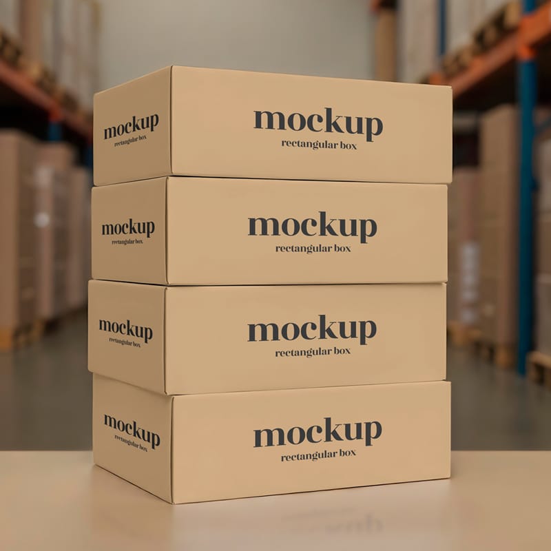Rectangular Boxes Packaging Mockup PSD