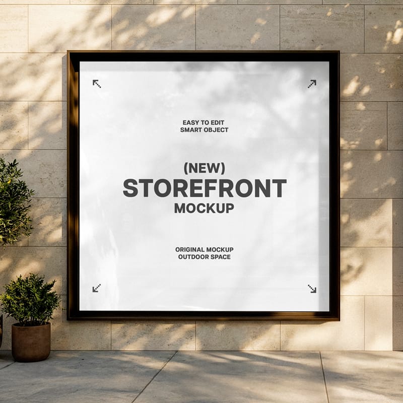 Square Storefront Mockup PSD