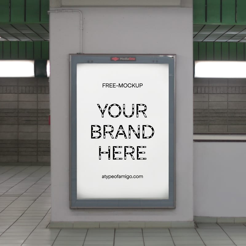 Underground Billboard Mockup Template PSD