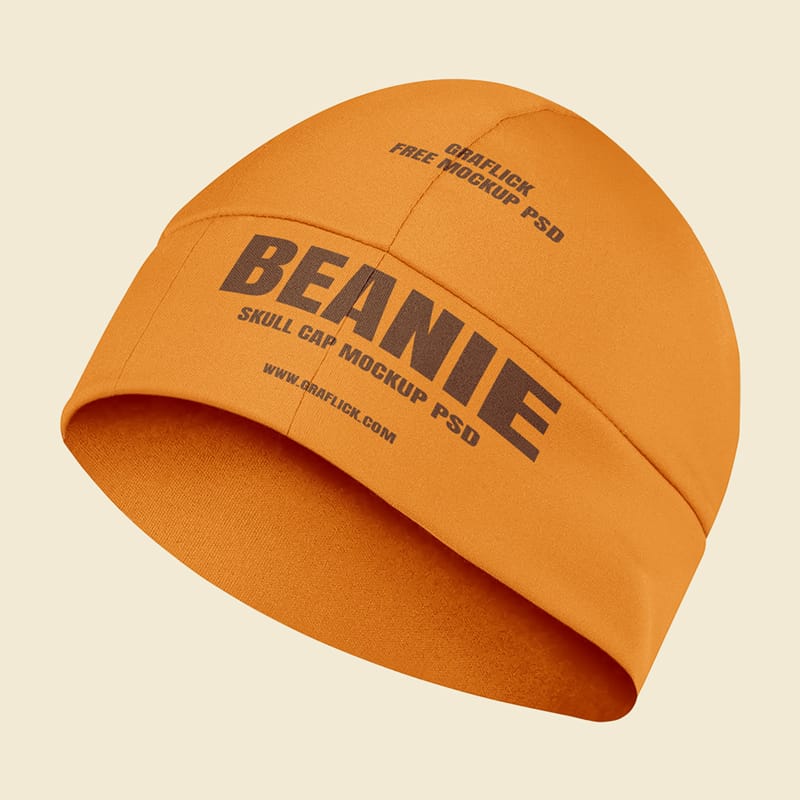Winter Beanie Skull Cap Mockup PSD