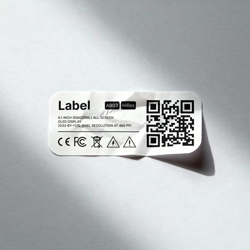 Wrinkled Label Sticker Mockup PSD