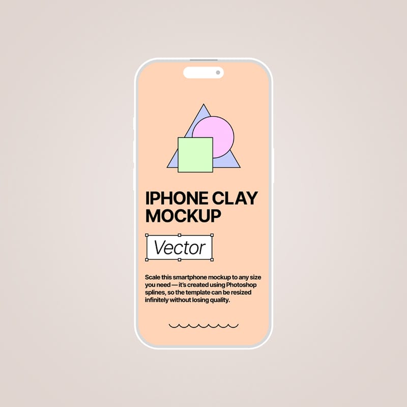 iPhone Clay Mockup with Infinite Scaling PSD