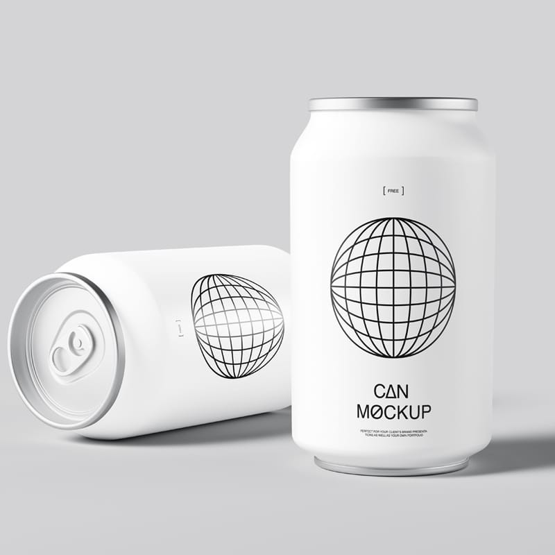 2 Cans Highest Quality Mockup PSD