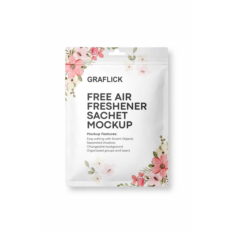 Air Freshener Sachet Mockup PSD