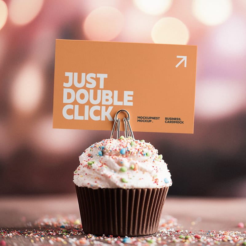 Business Card Mockup Bokeh Background PSD